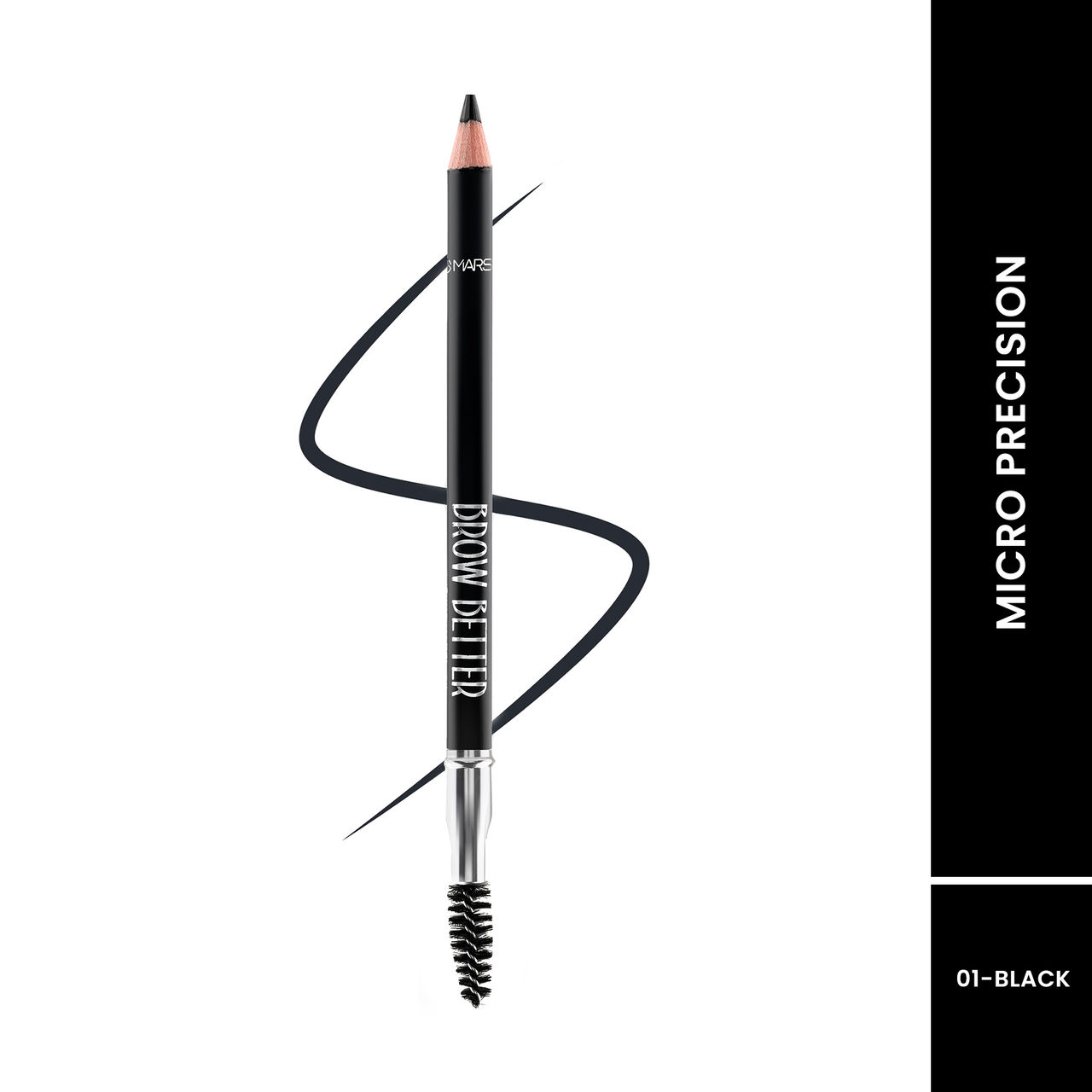 MARS Cosmetics Brow Better Eyebrow Pencil With Spoolie (Black)