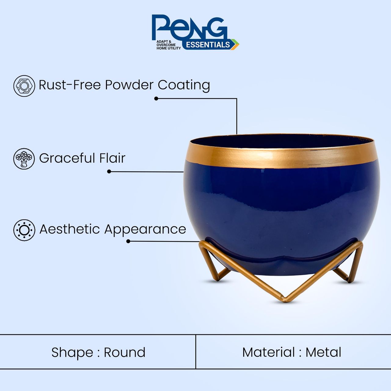 Peng Essentials Reva Home Decor Vase With Stand I Flower Pot - Indoor Planter I Desktop - Home