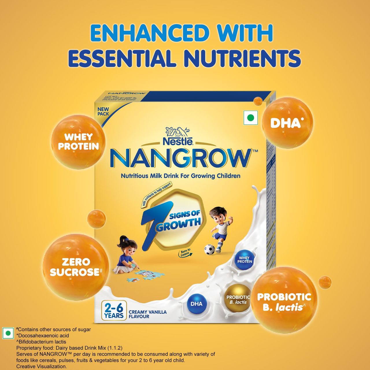 Nestle Nangrow Vanilla Drink Mix | For 2 - 6 years Kids 400 g Combo