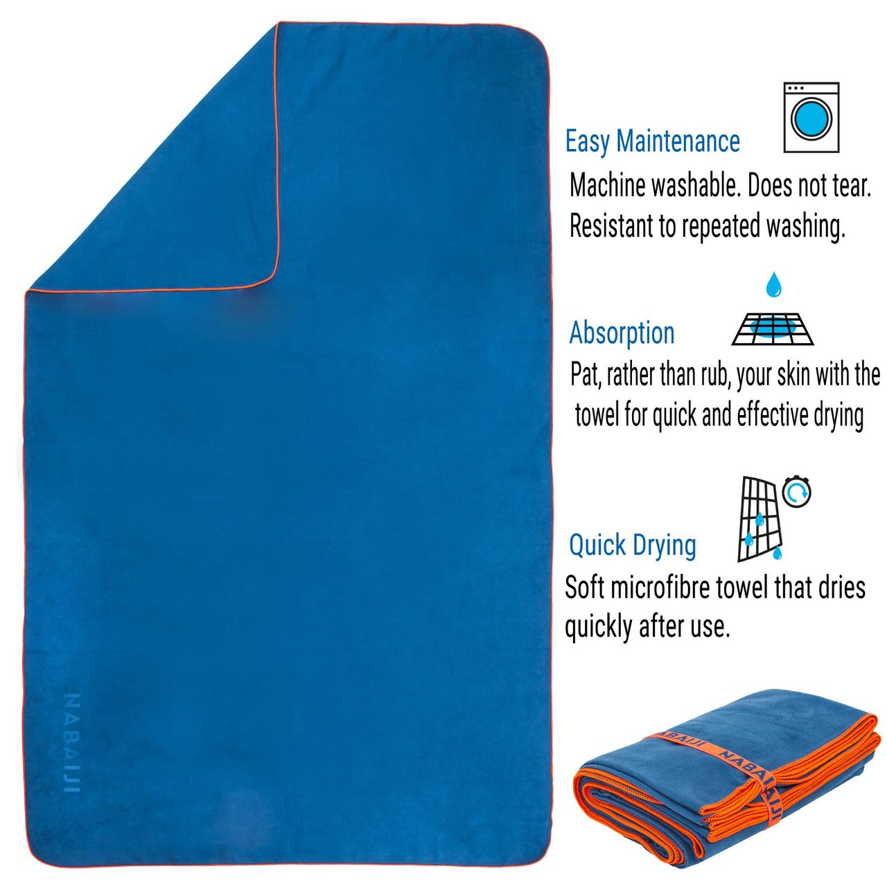 Nabaiji By Decathlon | Microfiber Quickdry Towel M 60x80cm - Petrol Blue