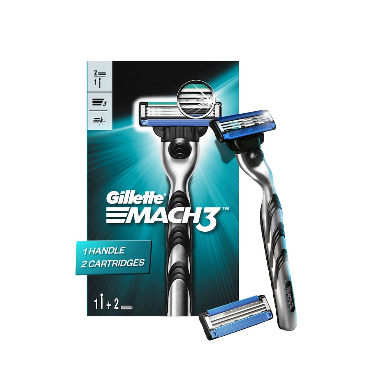 Gillette Mach3 Men'S Razor With 2 Cartridges (1pc) & Old Spice Original Atomizer After Shave Lotion (150ml) Combo