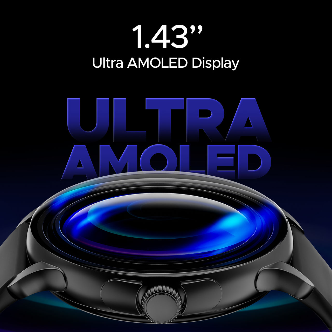boAt Lunar Oasis Smartwatch | 1.43" AMOLED Display | BT Calling - Active Black