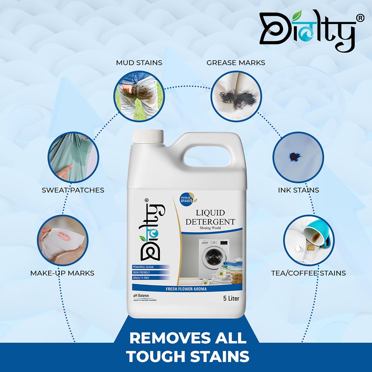 Diolty Fresh Top & Front Load Washing Machine Detergent Liquid