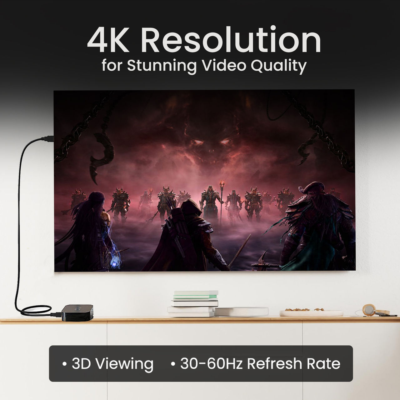 Ambrane 3M High Speed Hdmi Cable Supports 3D, 4K, Arc & Cec For Hdmi-Enabled Devices Ahdms-30