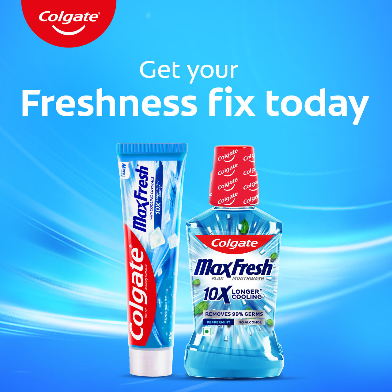 Colgate MaxFresh Toothpaste, Blue Gel Paste with Menthol for Super Fresh Breath (Peppermint Ice, Saver Pack)