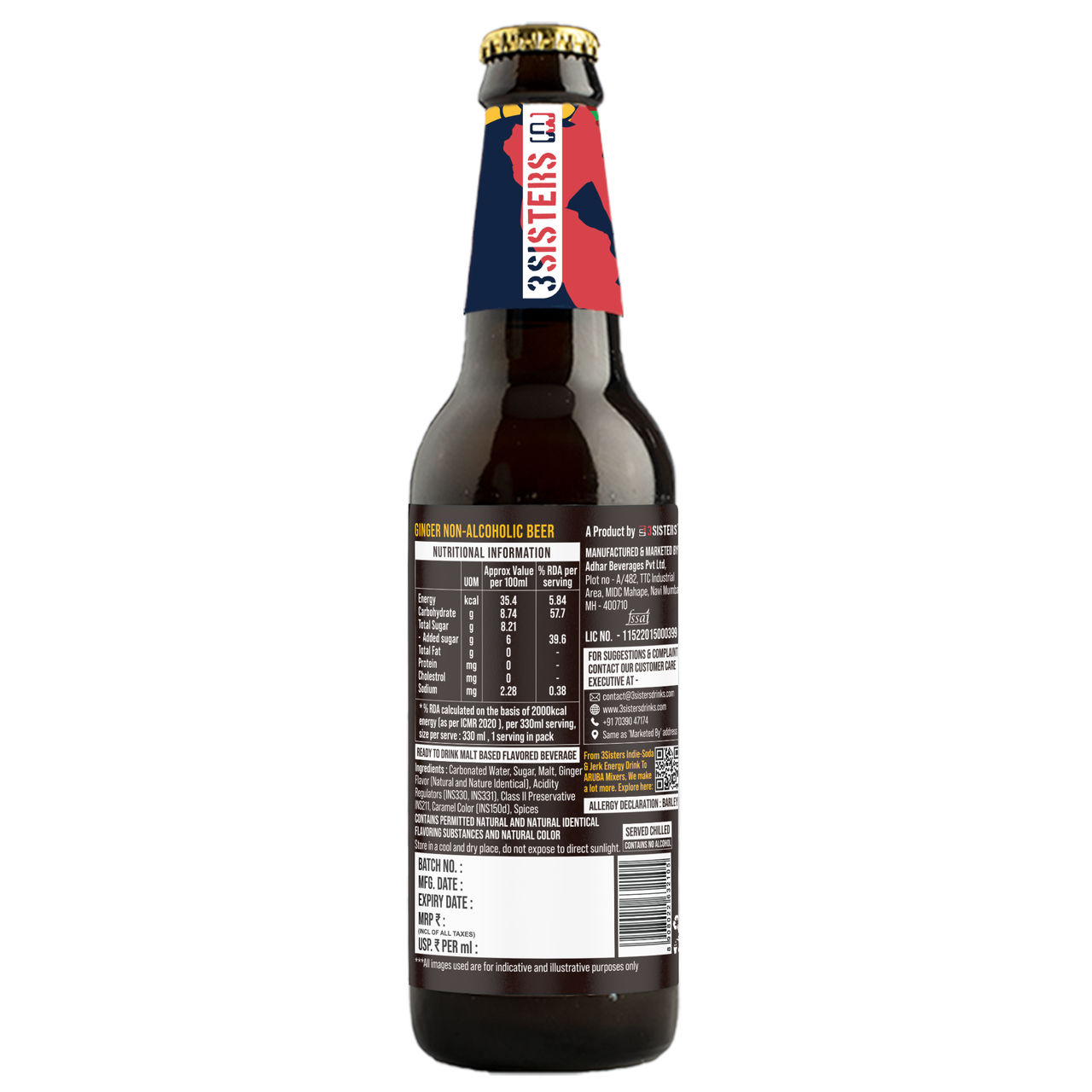 3 Sisters Ginger Non Alcoholic Beer