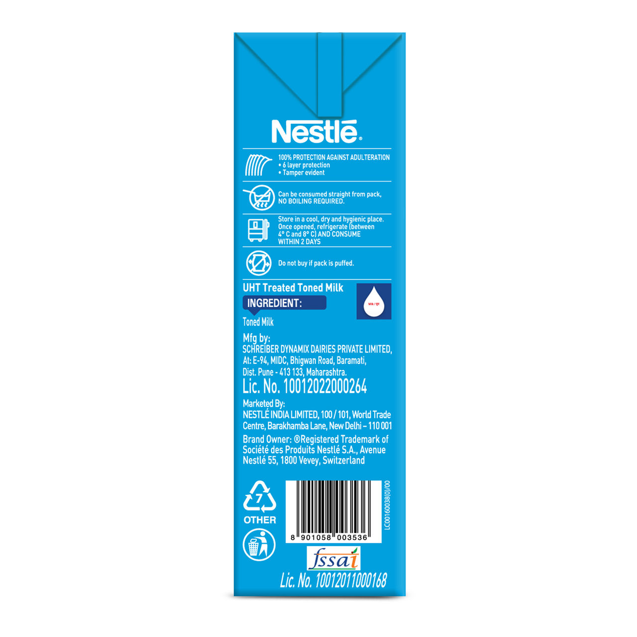 Nestle A+ Toned Milk (Tetra Pack) 1 l Combo