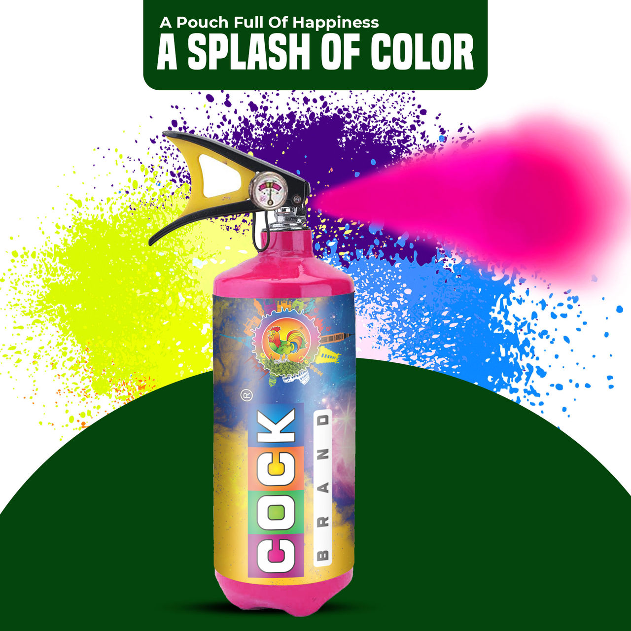 Cock Holi Colour Cloud Cylinder - Pink | 2 kg