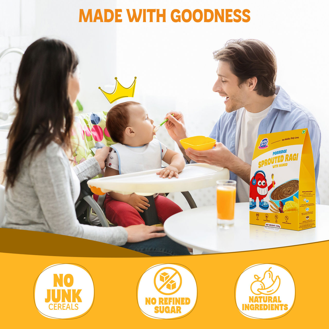Bebe Burp Sprouted Ragi With Mango Porridge | Cereal