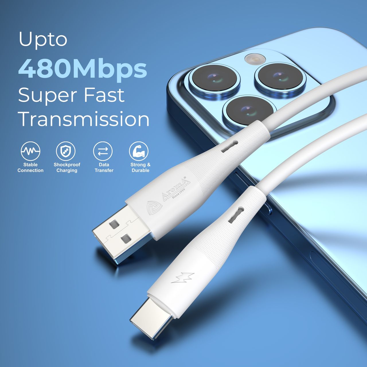 Aroma UC100 | 30W | USB To Type-C | 1 m Ultra Fast Flexible Charging Data Cable