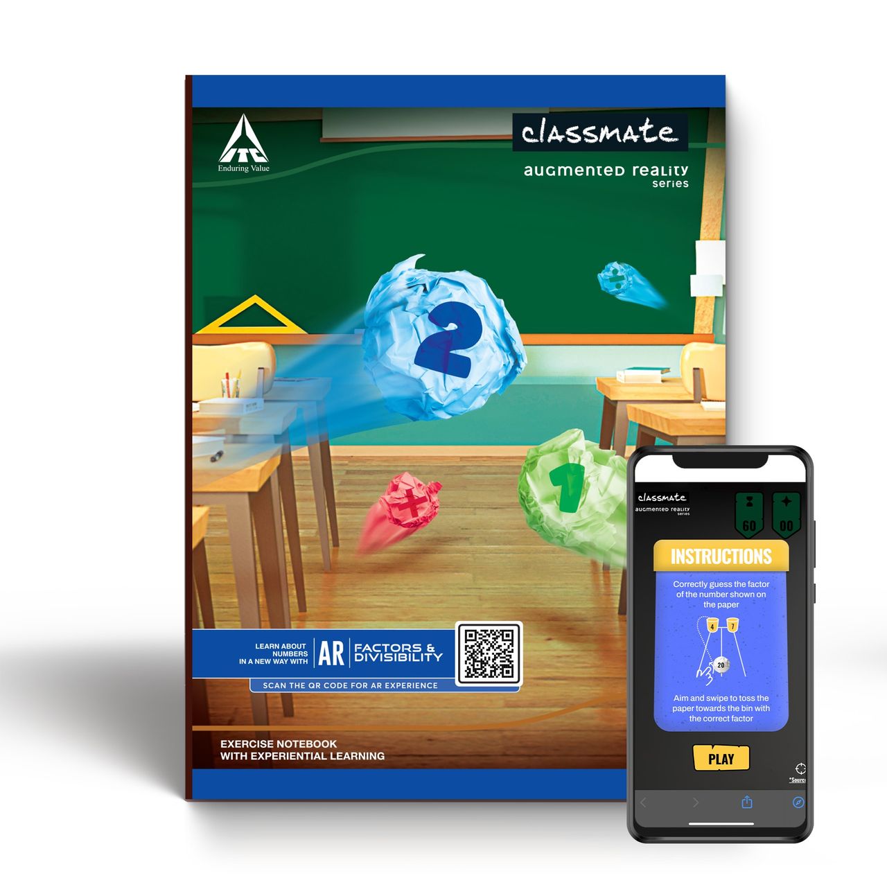 Classmate Interaktiv Ar| Assorted| Soft Cover | Note Book For Students | 24 Cm x 18 Cm 172 Pages - 2660017