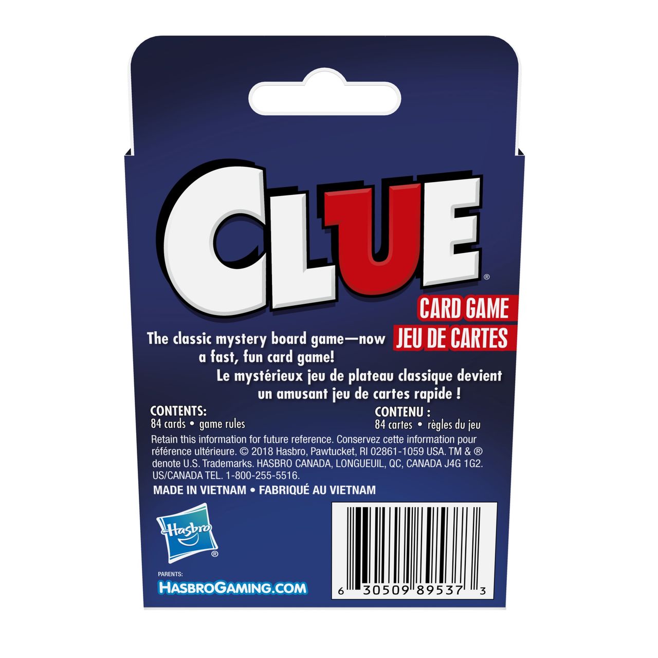 Hasbro Gaming Clue Card Game