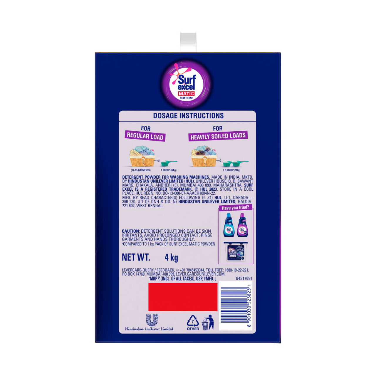 Surf Excel Matic Front Load Detergent Powder