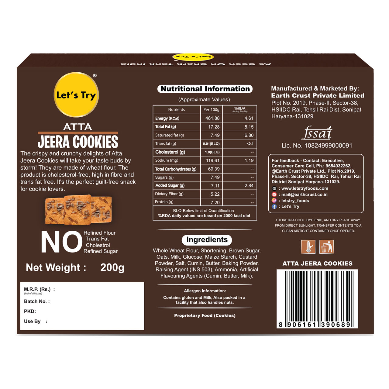 Let's try Atta Jeera Flavoured Biscuits | Cholesterol-free and Trans Fat-free