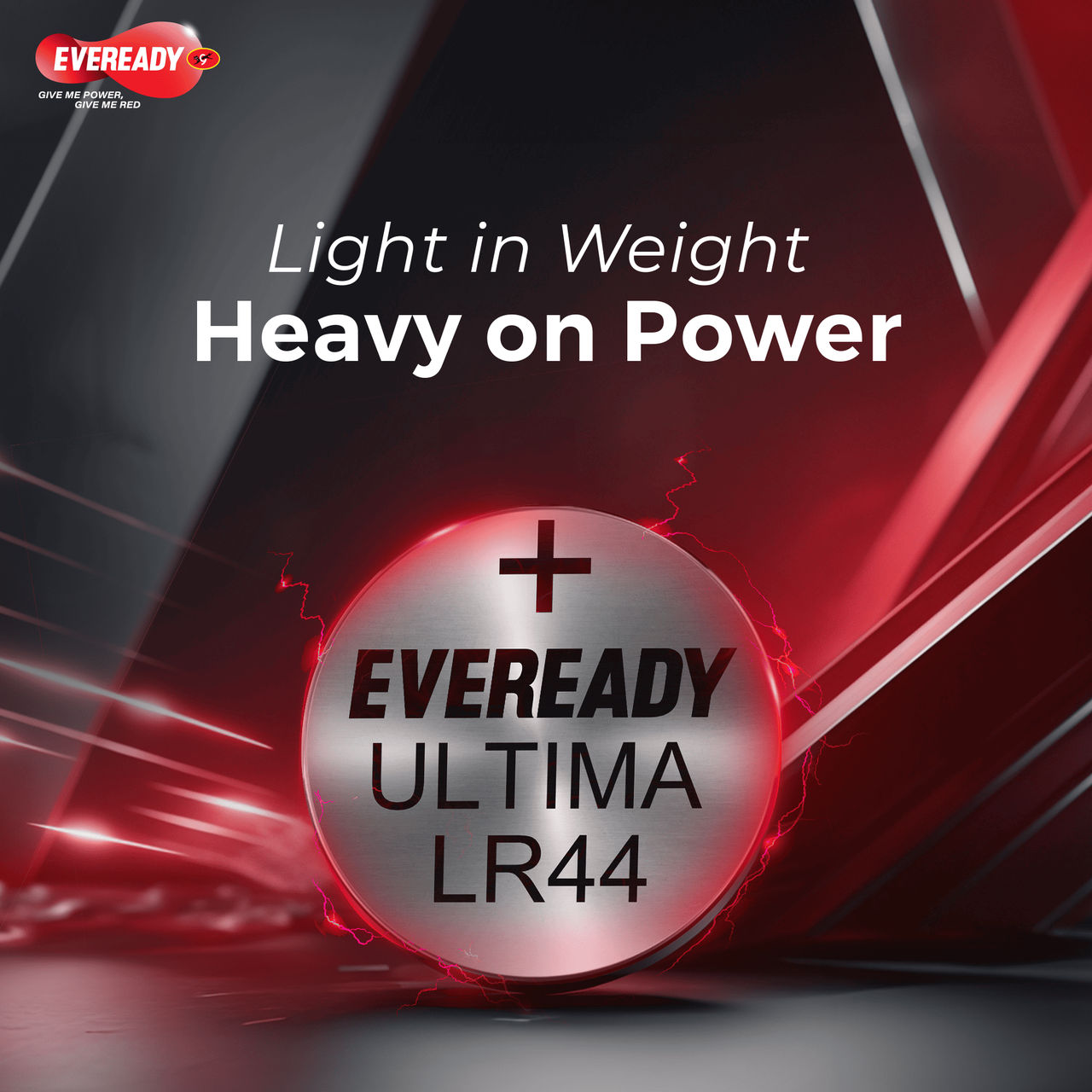 Eveready Ultima LR44 Alkaline Coin Battery, 1.5V