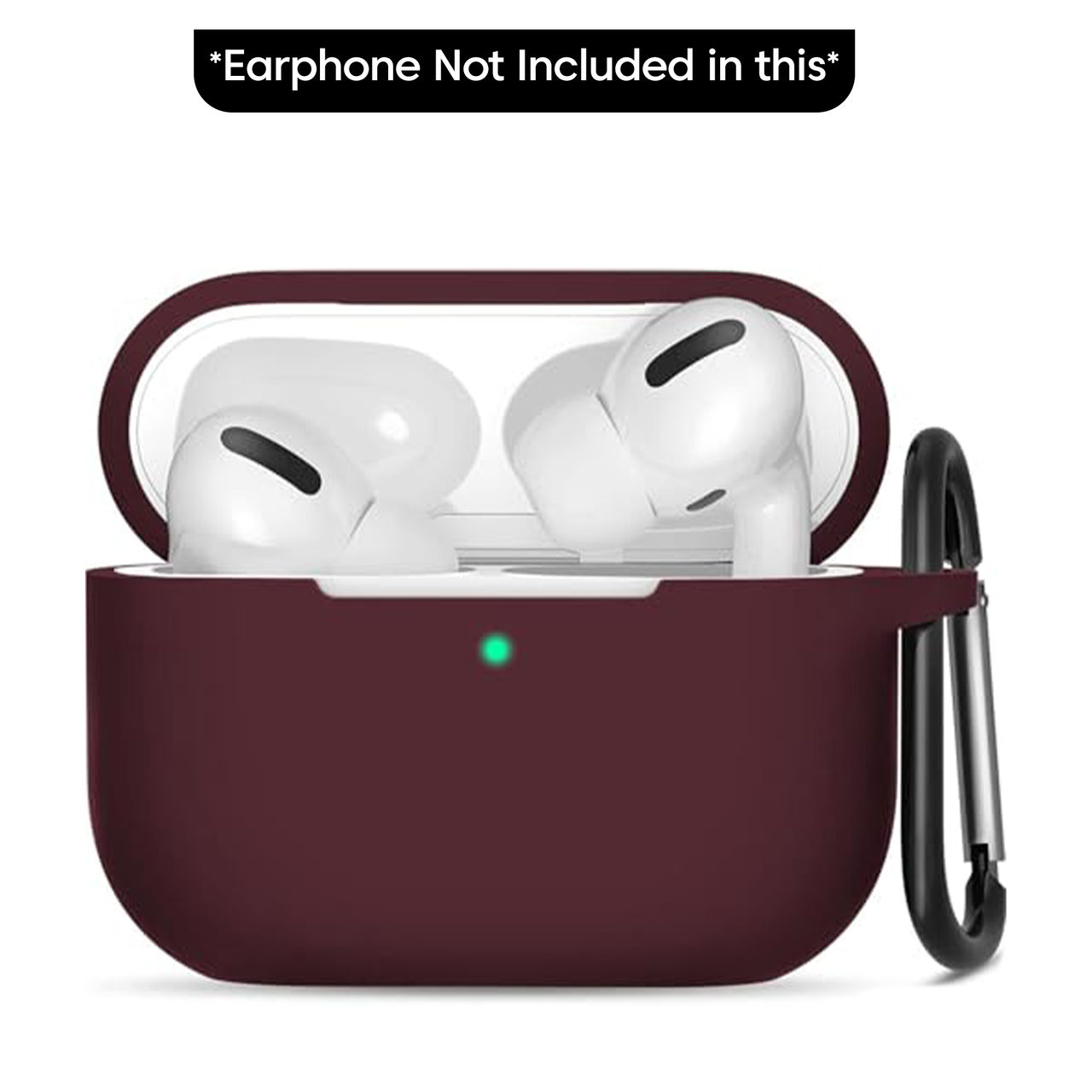 Sounce Silicone Case Cover for AirPods Pro 2 2022 | Shockproof with Keychain & LED Visible | Maroon