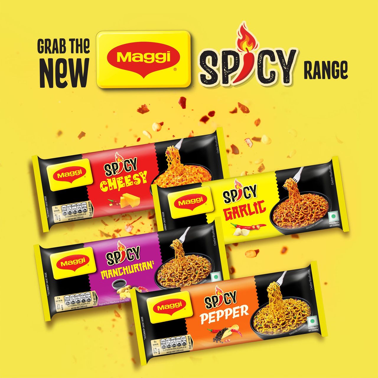 Maggi 2-Minute Spicy Garlic Instant Noodles 248 g Combo