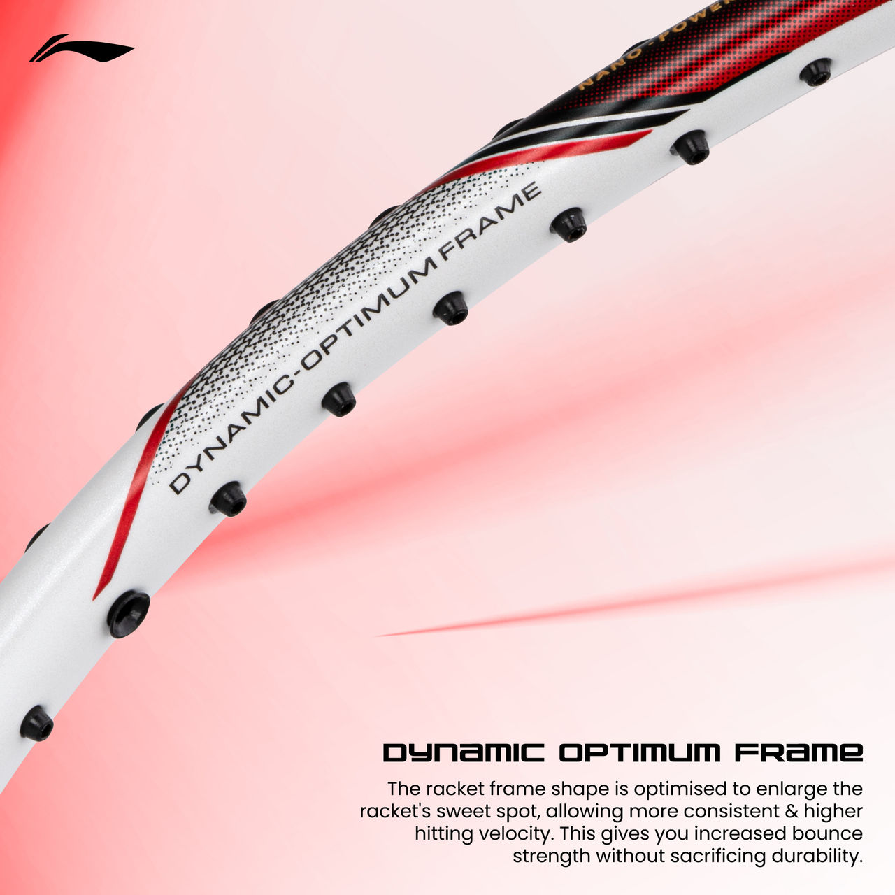 Li-Ning G-Force 5900 Superlite Badminton Racket- White/Red/Black (Strung)