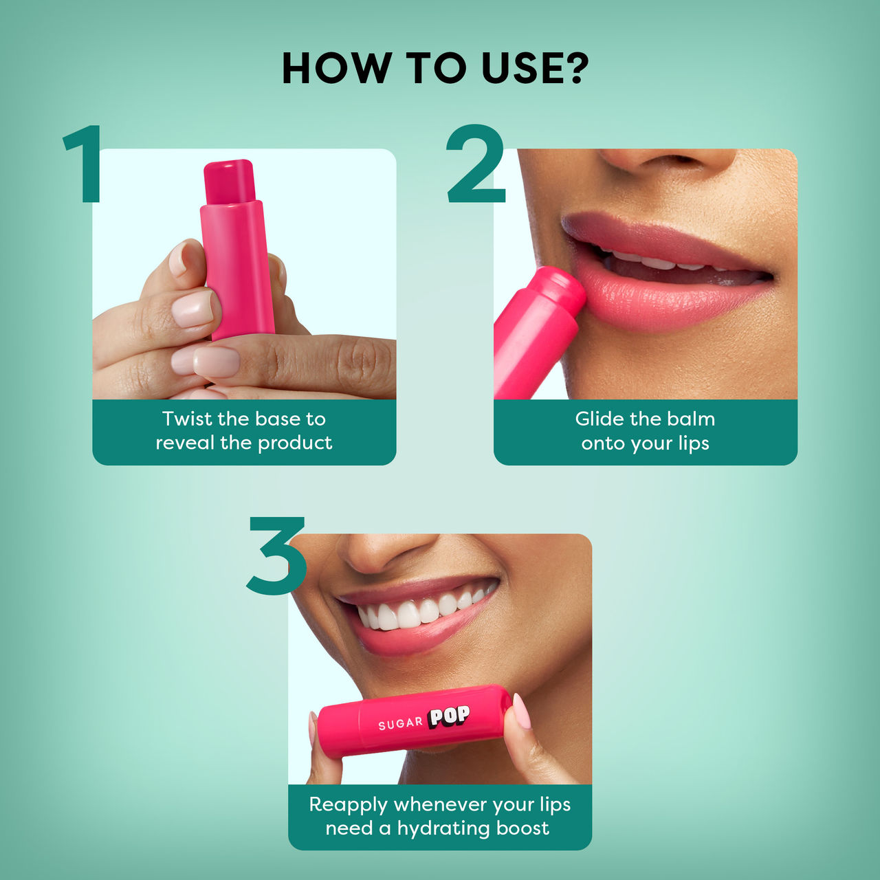 SUGAR POP Nourishing UV Protection Hydrating Lip Balm 01 Mint
