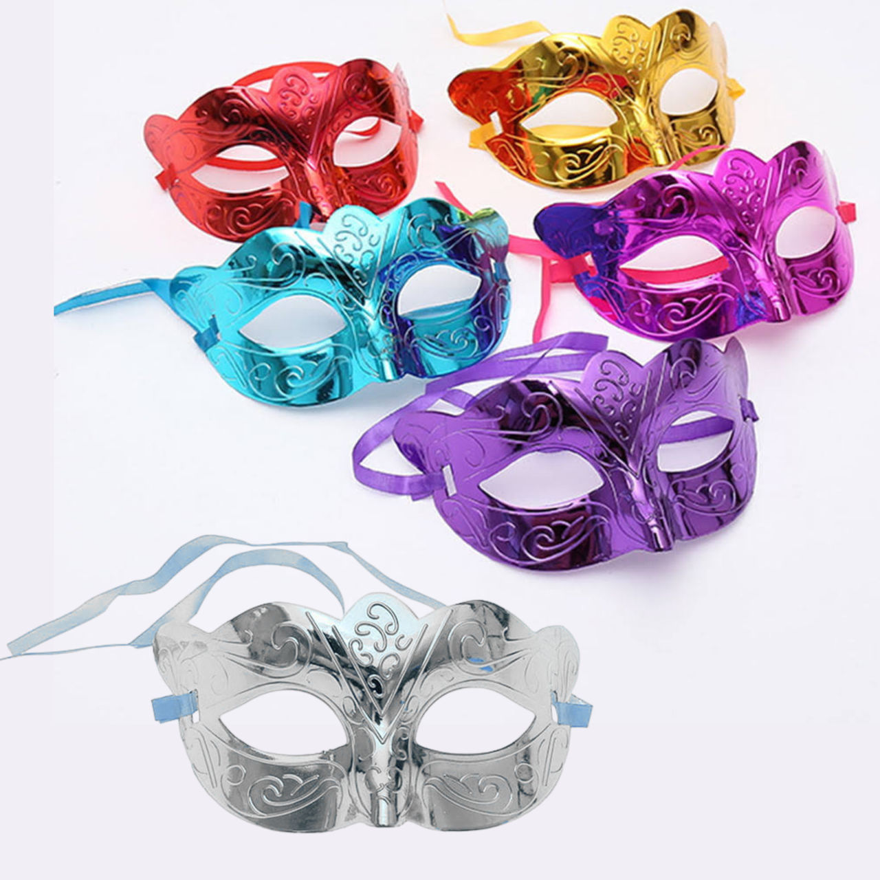 Metallic Eye Mask For Party - Assorted Color & Design