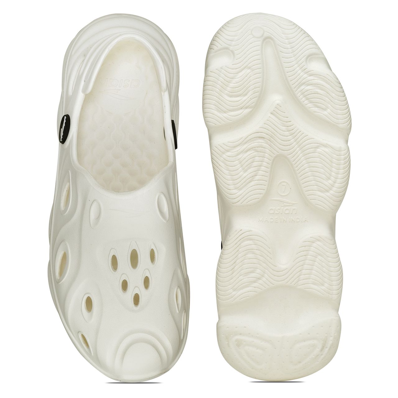 Asian Safari-02 Men Clogs Off White (UK-9)