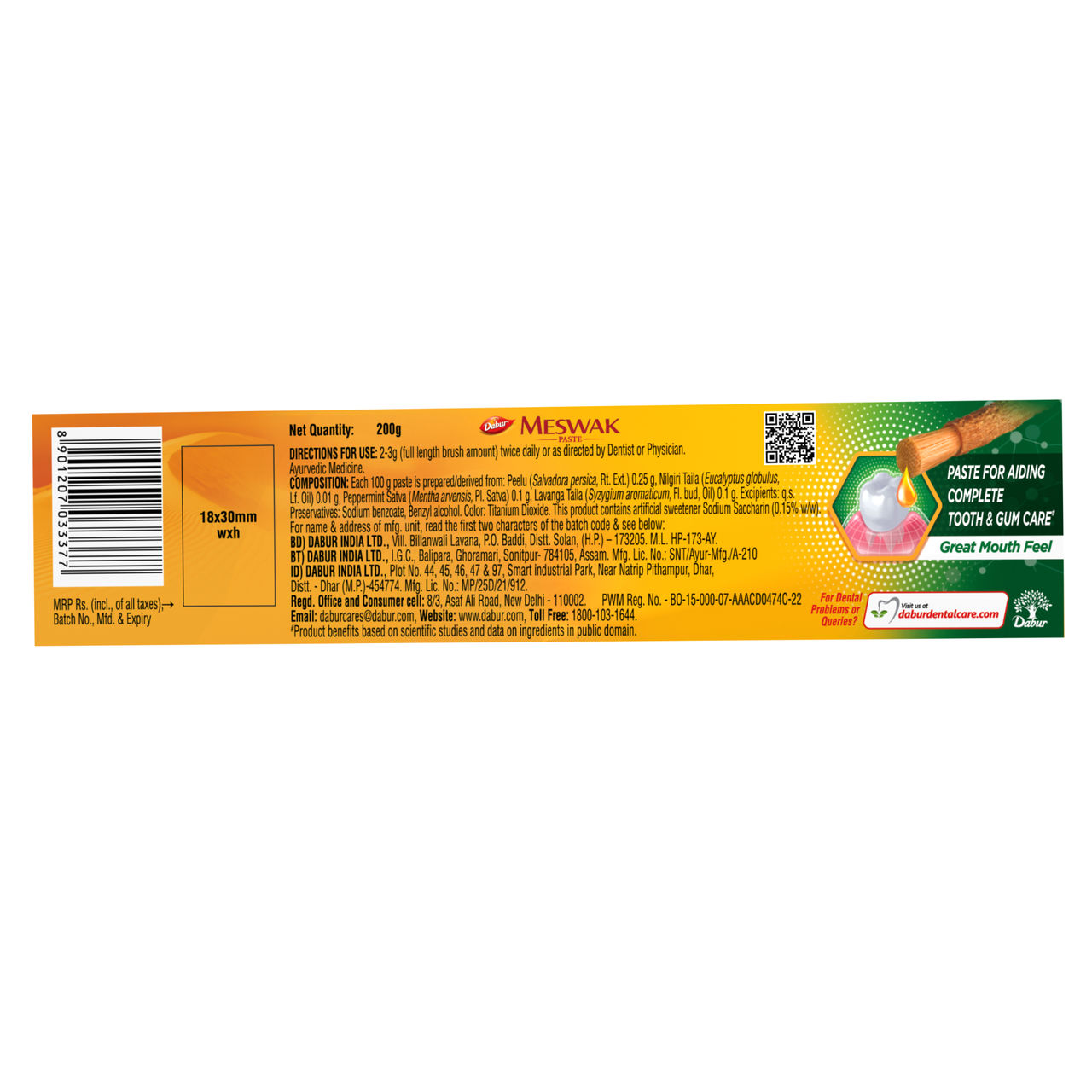 Dabur Meswak Pure Miswak Extract Toothpaste