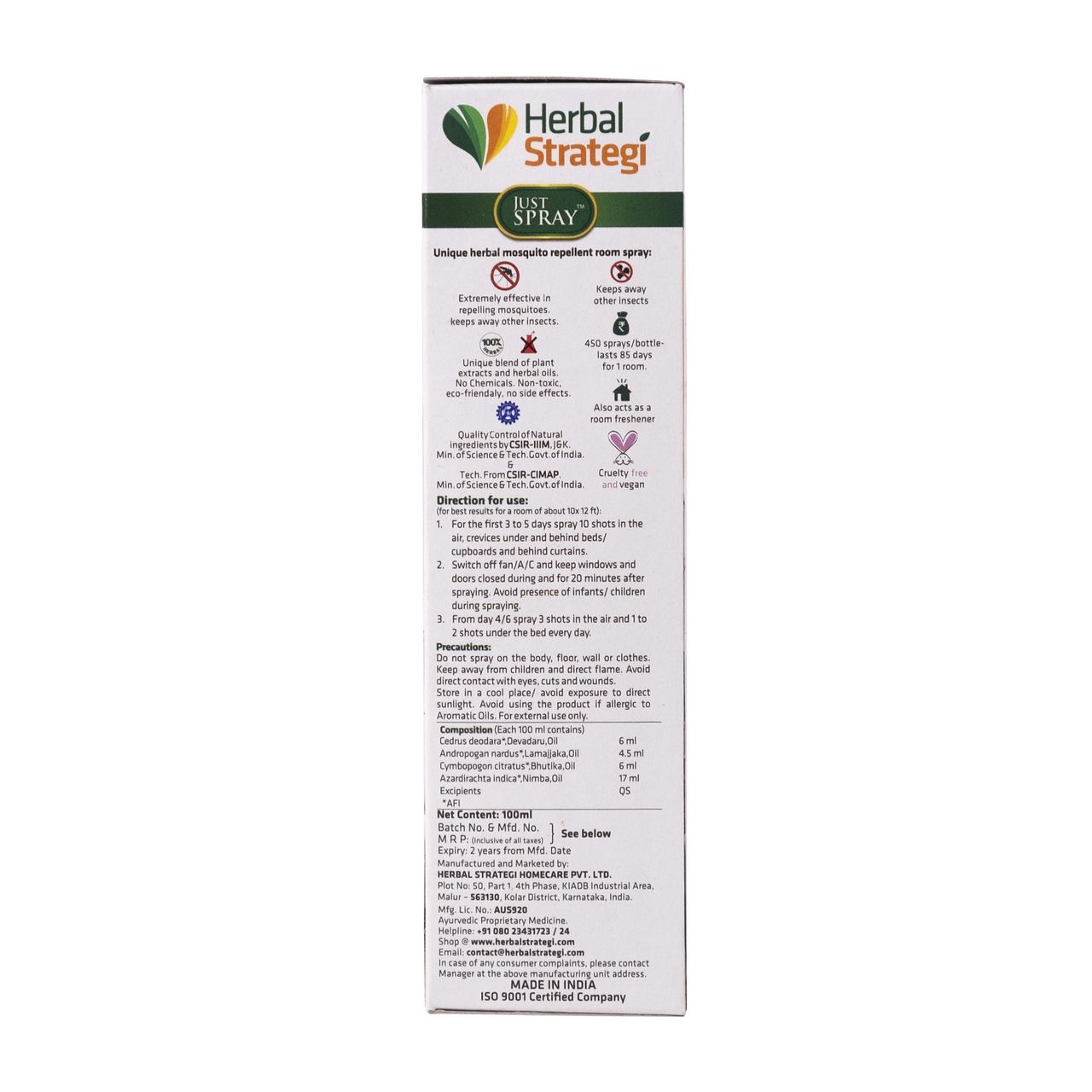 Herbal Strategi Mosquito Repellent Room Spray