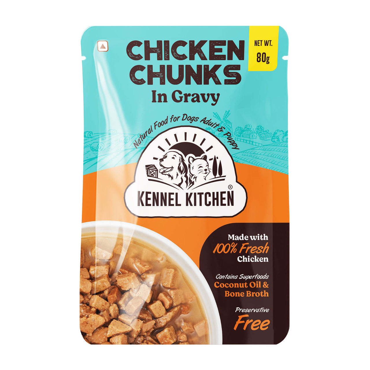 Kennel Kitchen Chicken Chunks in Gravy 80 g Combo