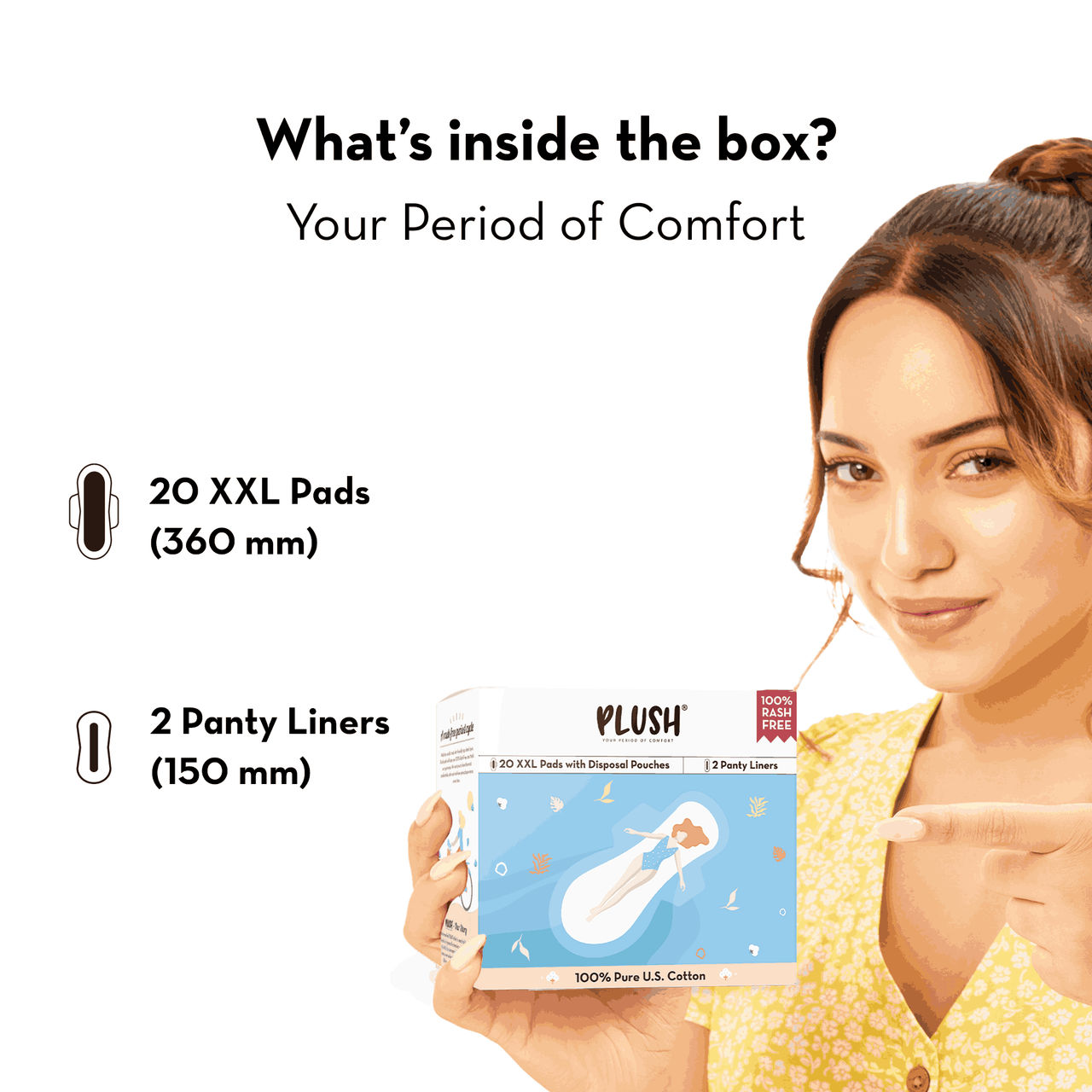 Plush XXL Sanitary Pads | With Disposal Pouches | With 2 Free Panty Liners Size