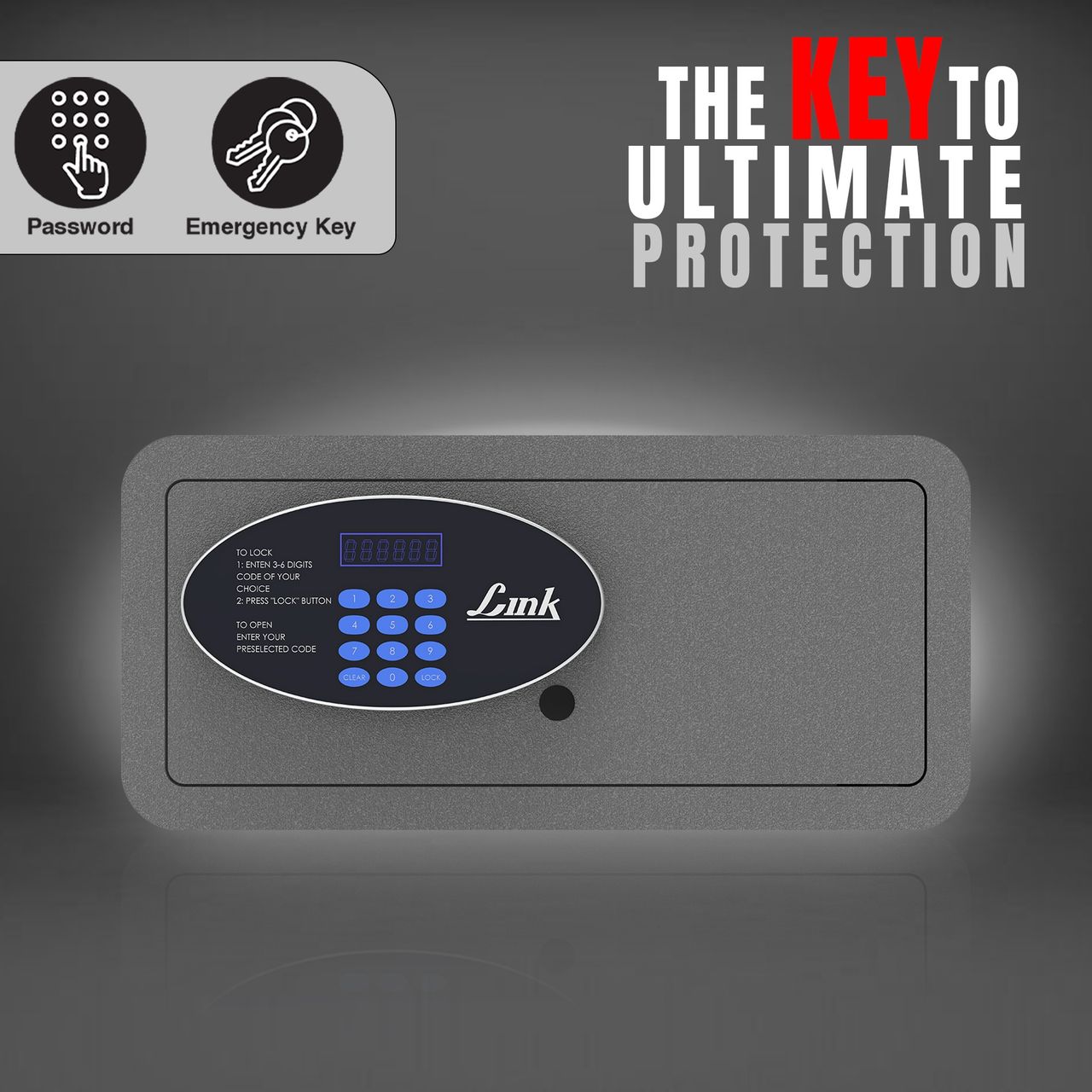 Link Smart Safe Locker - 28L Fingerprint & PIN Access | Grey | Citron LS-SF-03