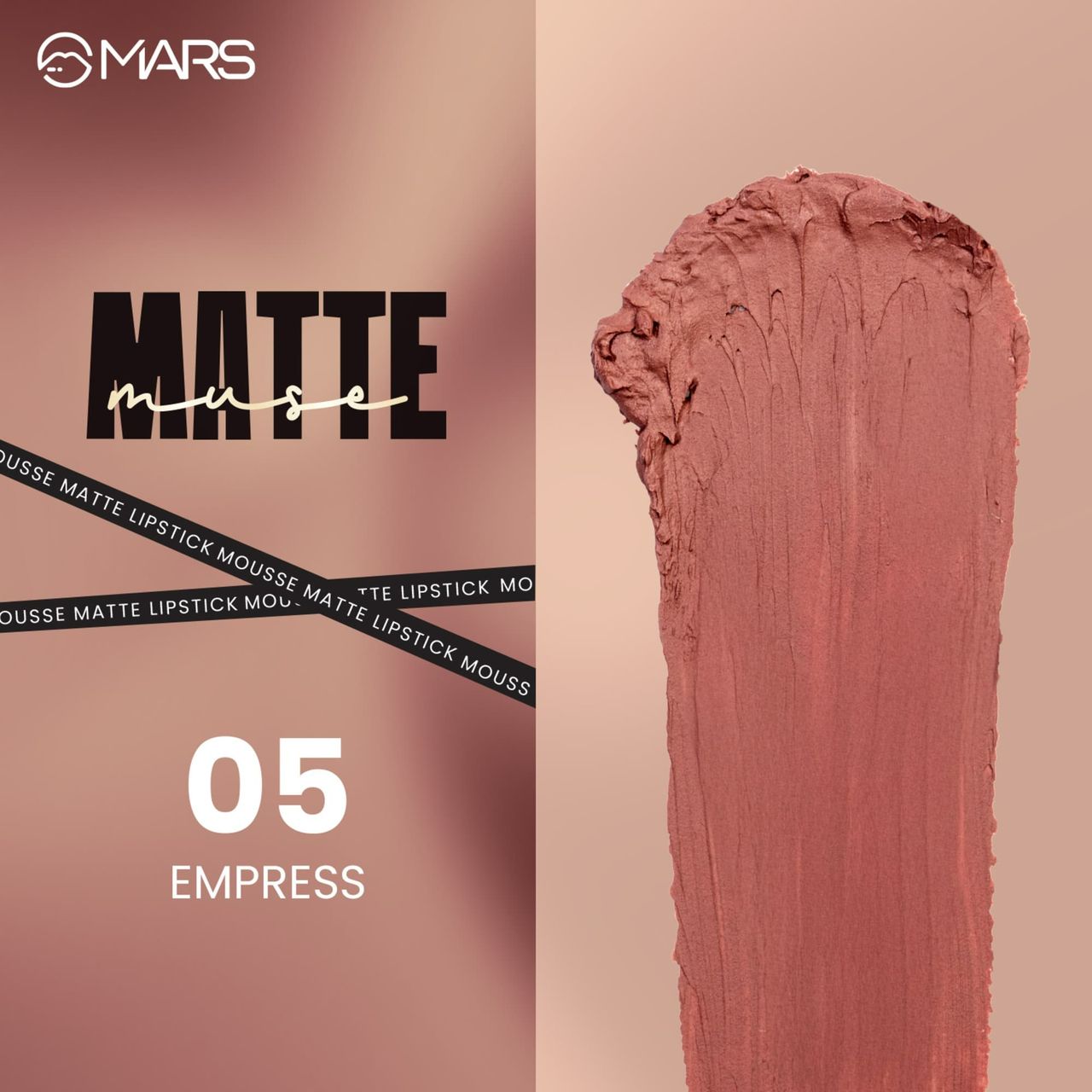 MARS Cosmetics Matte Muse Mousse Lipstick (3ml) (05-EMPRESS) with Doe-Foot Applicator