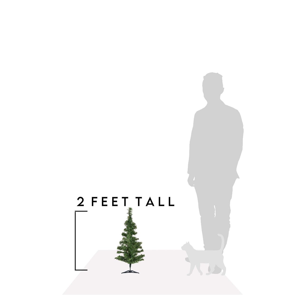 Christmas Tree With Plastic Stand - 2ft