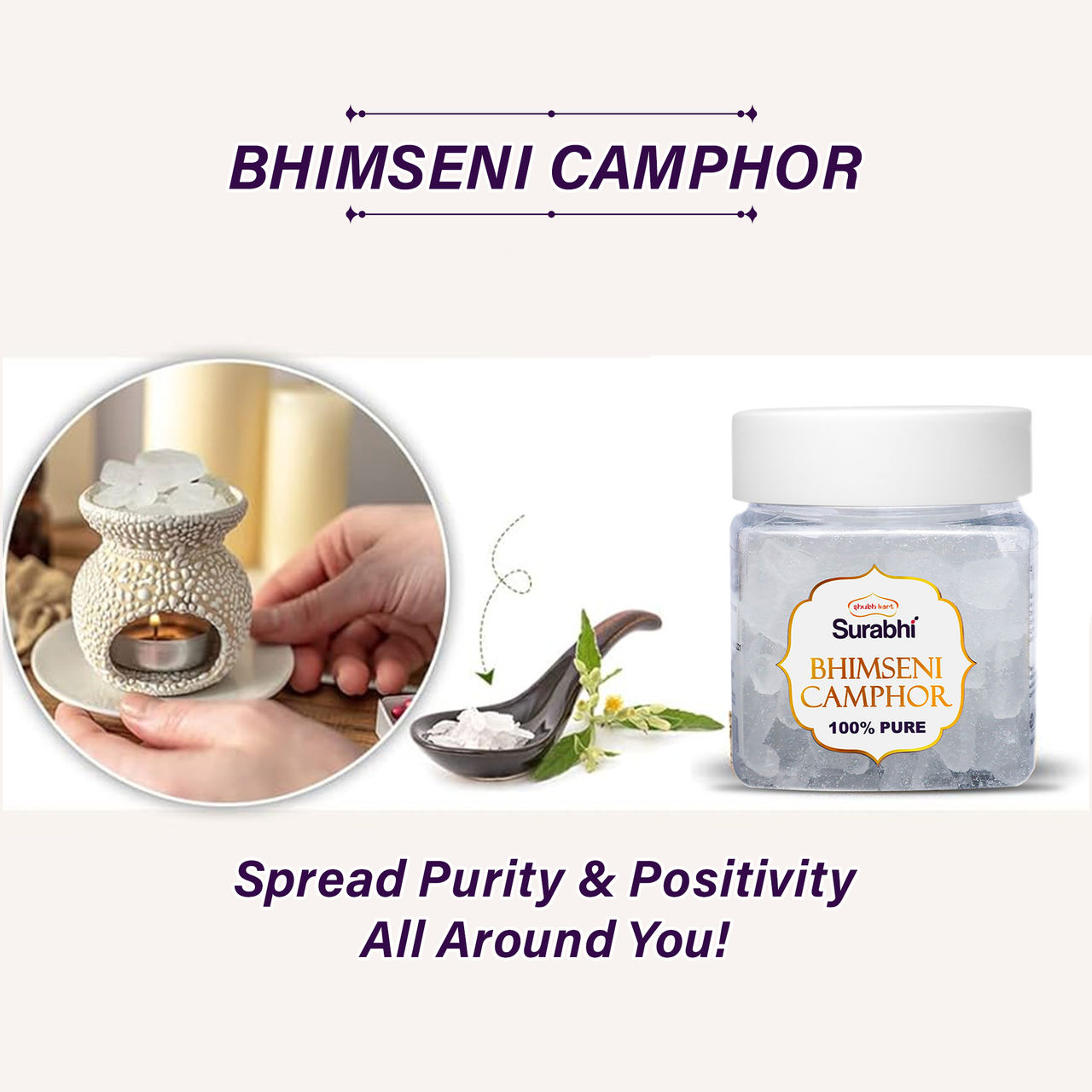Shubhkart Surabhi Bhimseni Pure Camphor Container