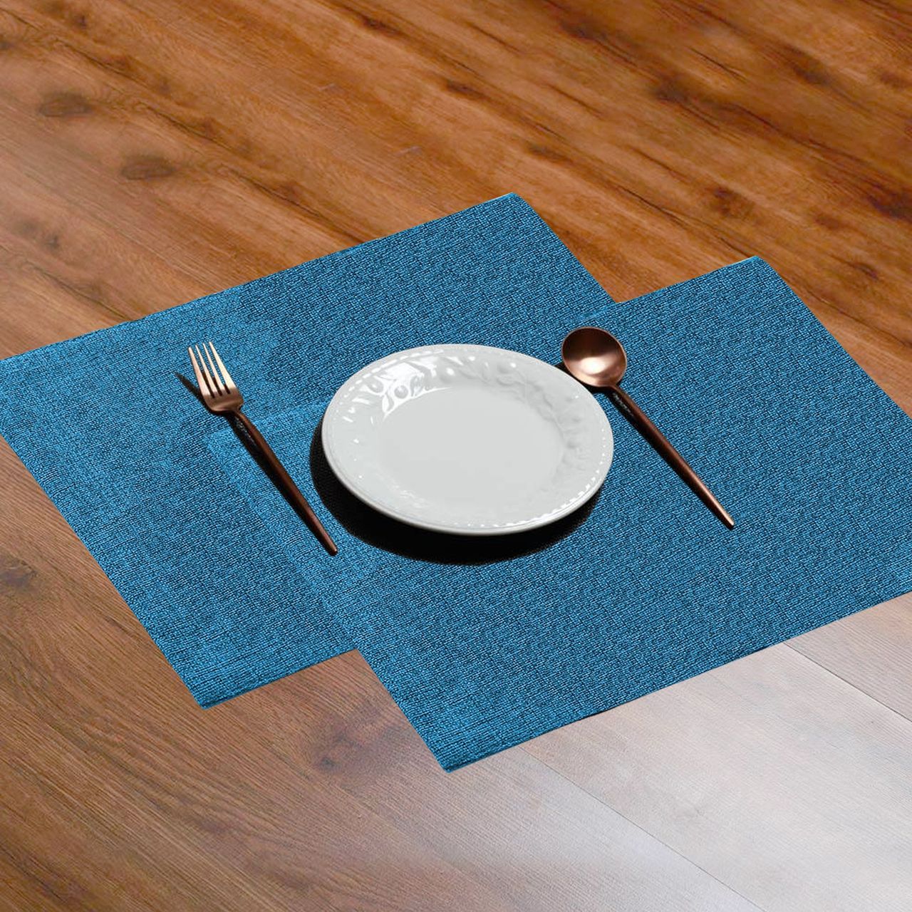 Lushomes Jute Table Mat - Blue | 30 x 45 cm