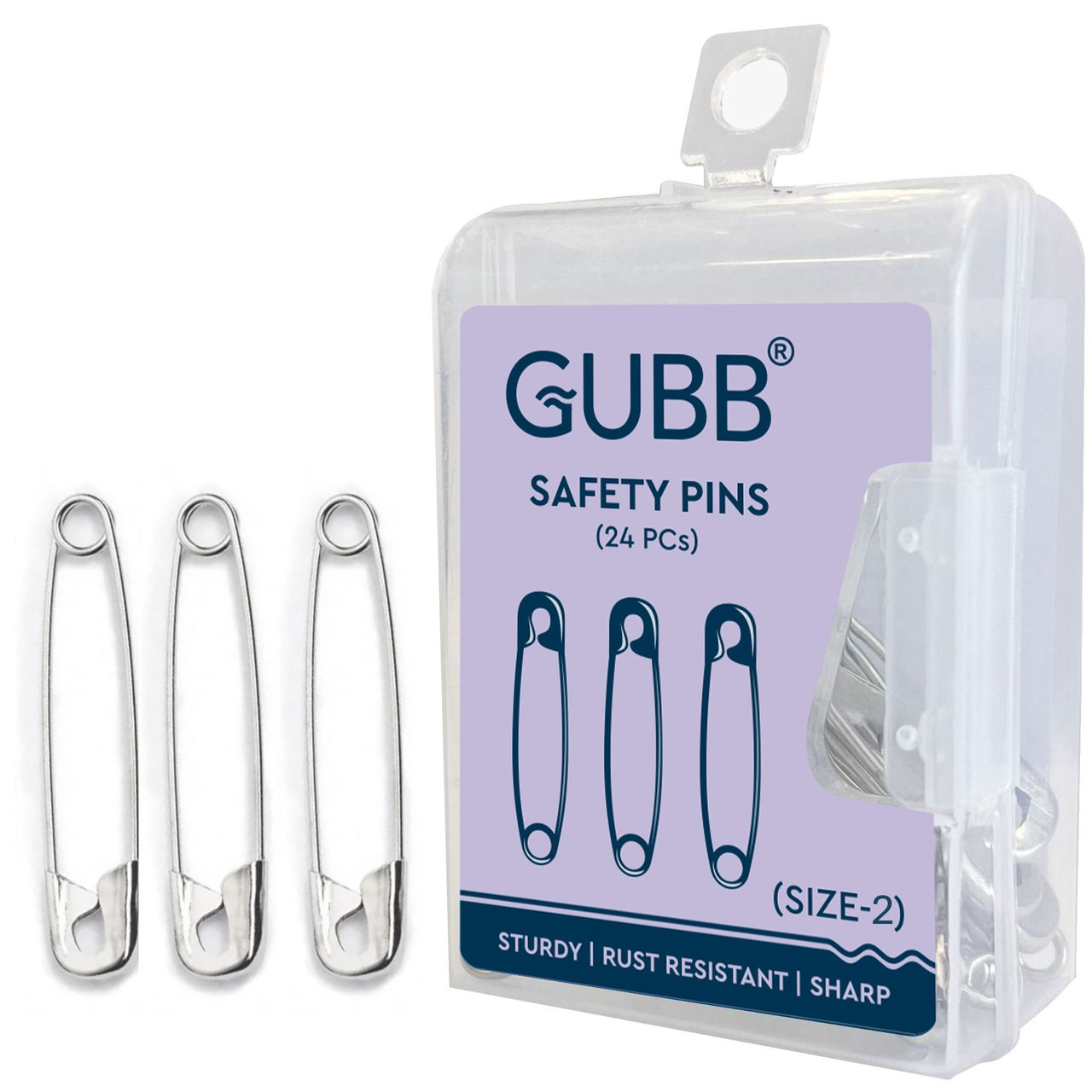 GUBB Safety Pin - Size 2 | Pack Of 24