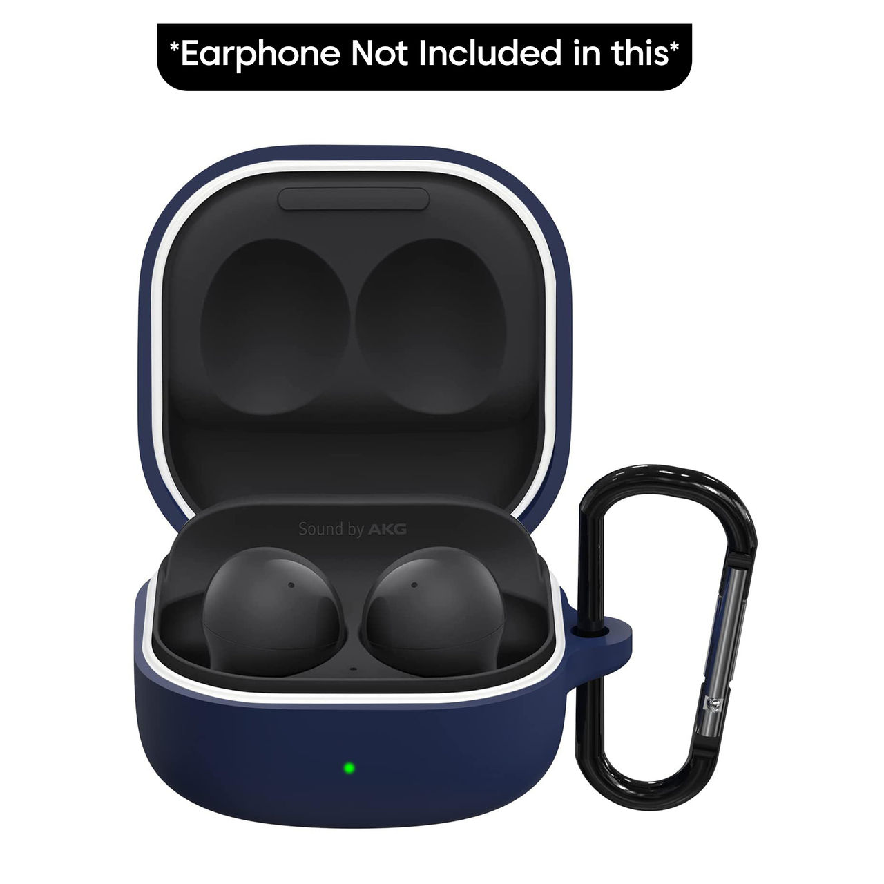 Sounce Silicone Case Cover for Samsung Galaxy Buds 2 | Scratch-Resistant | with Carabiner | Blue