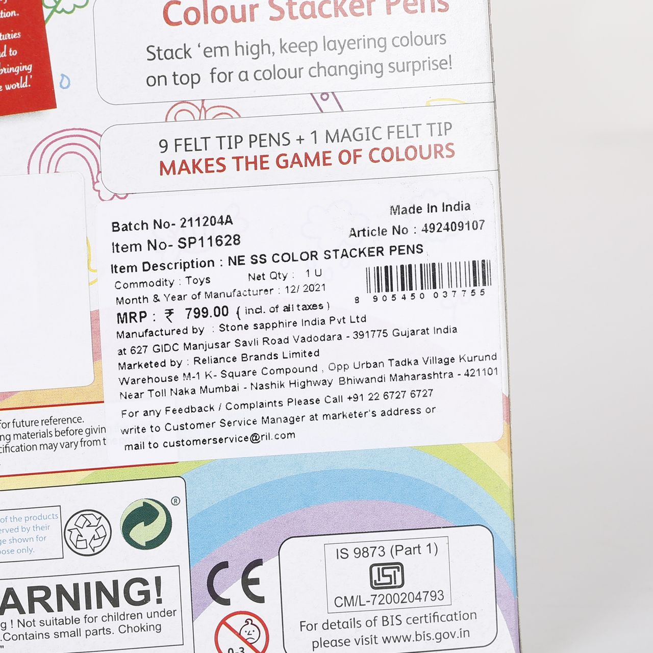 Hamleys Colour Stacker Pens Multicolour 3Y+