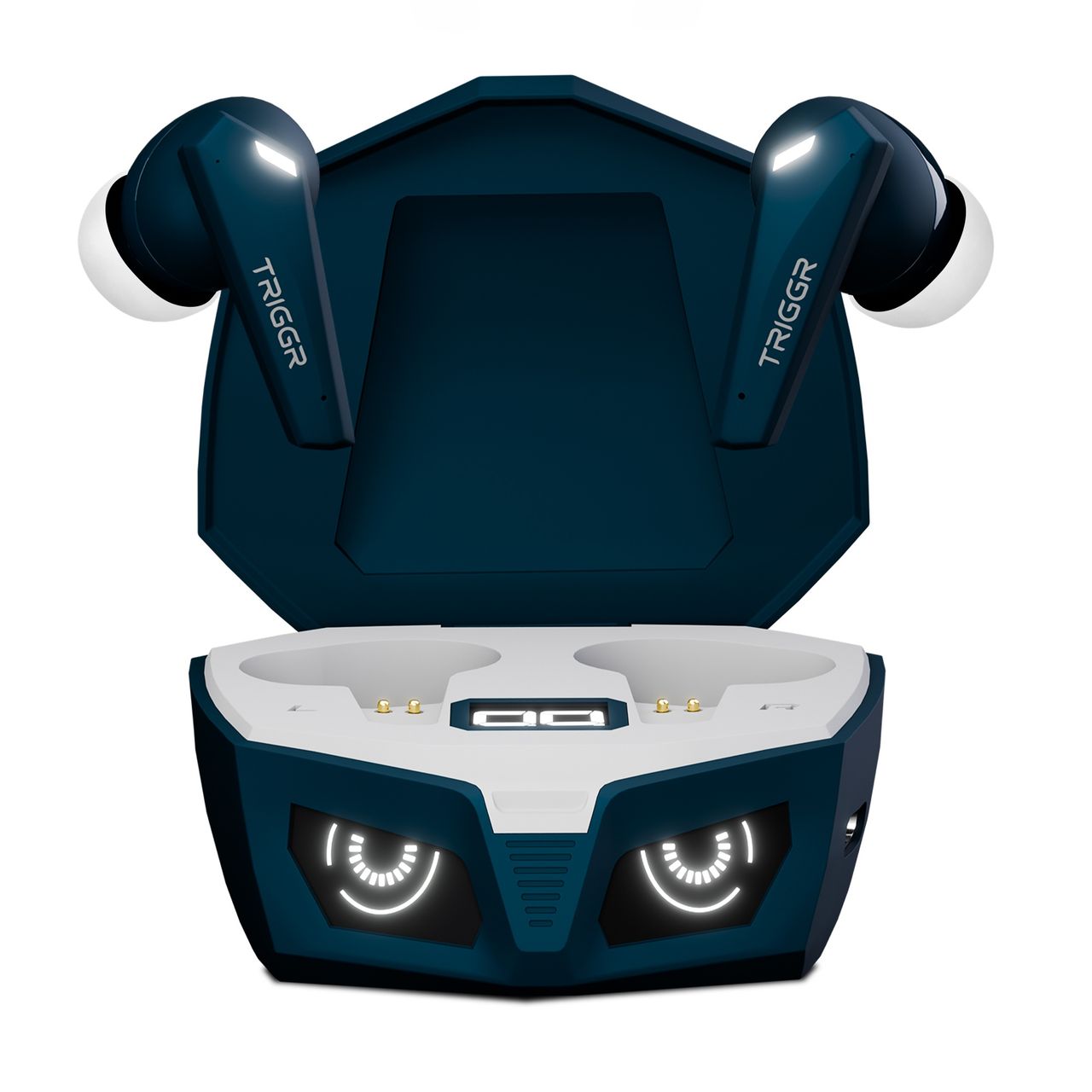 Triggr Earbuds Kraken X1 Plus | Dual Pairing | Battery Display | Quad ENC | 70Hr | Azure Blue