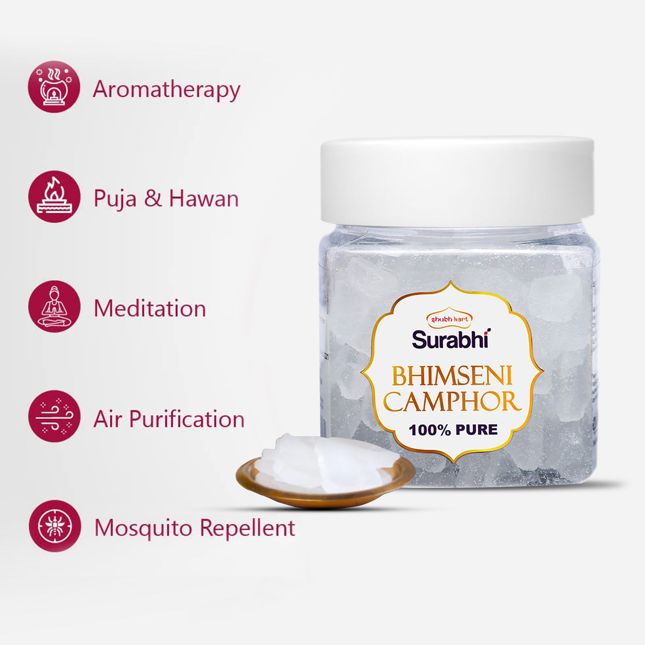Shubhkart Surabhi Bhimseni Pure Camphor Container