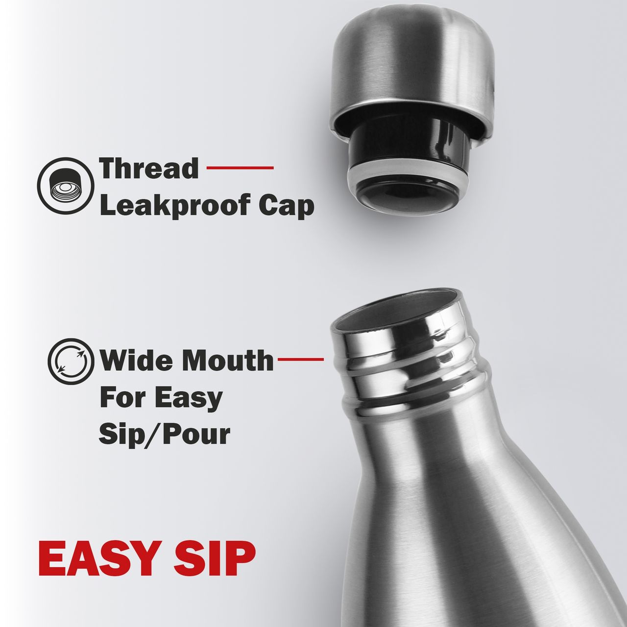 Cello Swift Thermosteel Water Bottle 1000ml, Silver