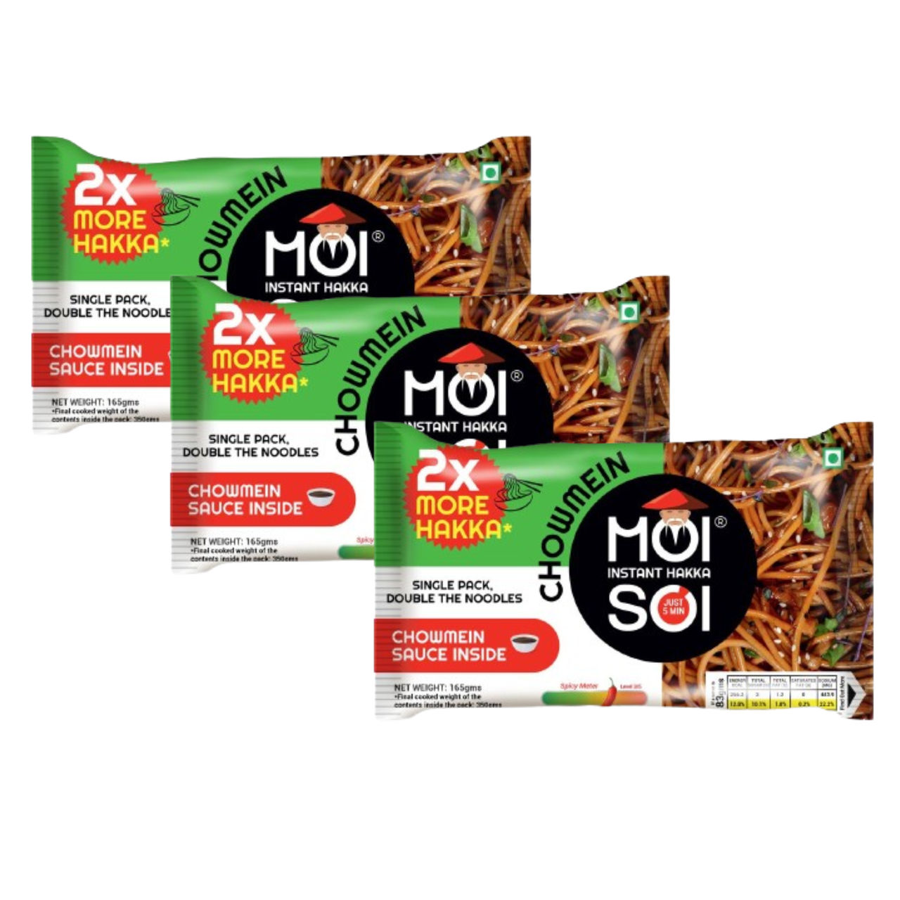 Moi Soi Instant Hakka Noodles | Tastemaker Inside | Chowmein| 165G | Street Style Hakka Noodles