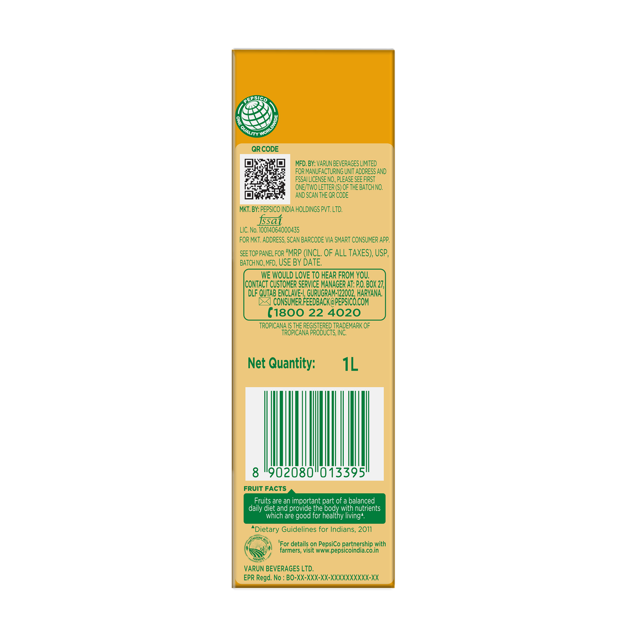 Tropicana Mixed Fruit Delight Juice Tetrapack 1 l Combo