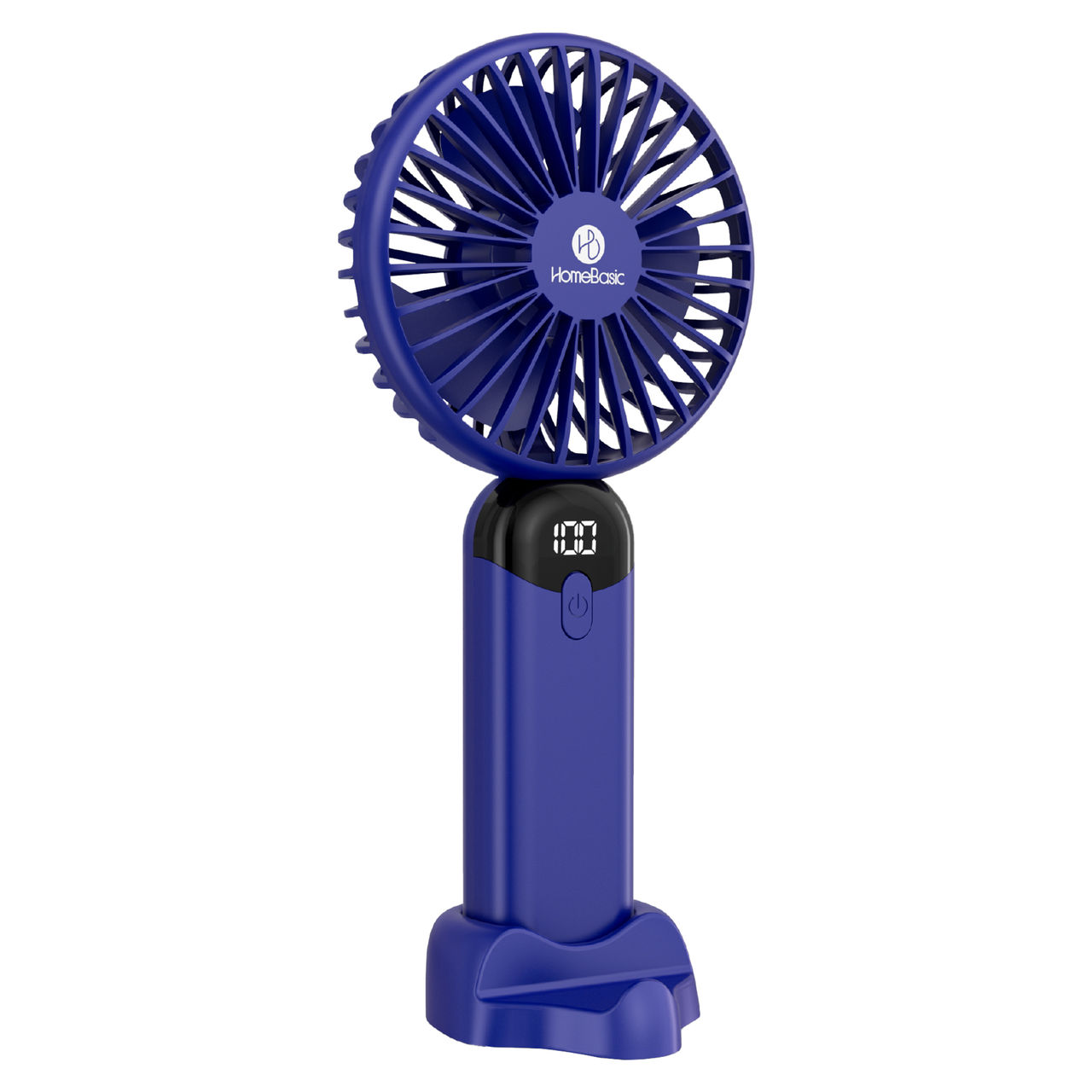 HomeBasic Air Swirle USB Portable Fan, 4500RPM, 2 in 1 Design, 6 Speed modes, LED Display, Blue