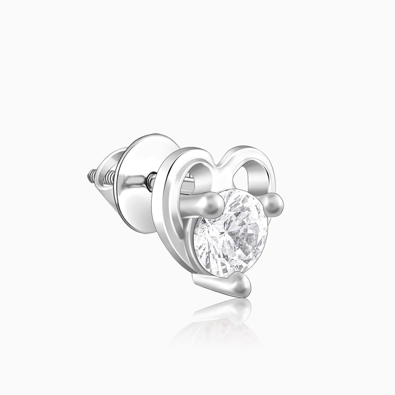 Giva Anushka Sharma Silver Zircon Small Heart Studs