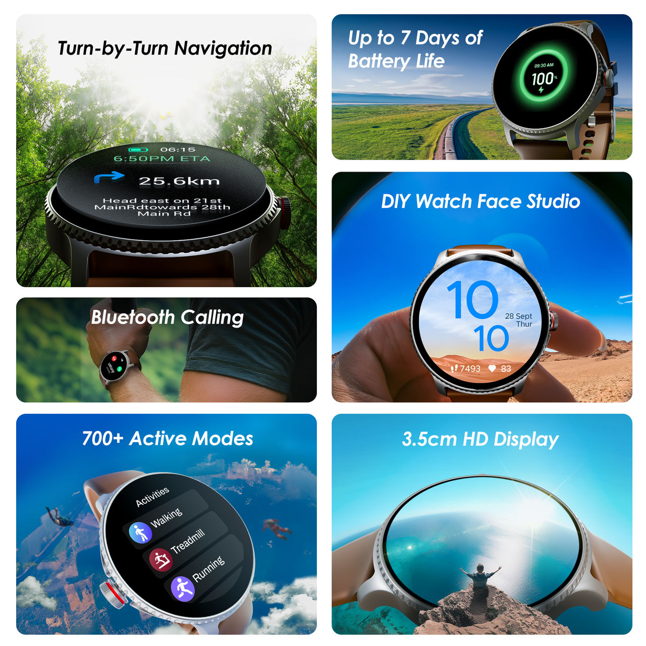 boAt Lunar Discovery Smartwatch | 1.34" Display | BT Calling - Brown