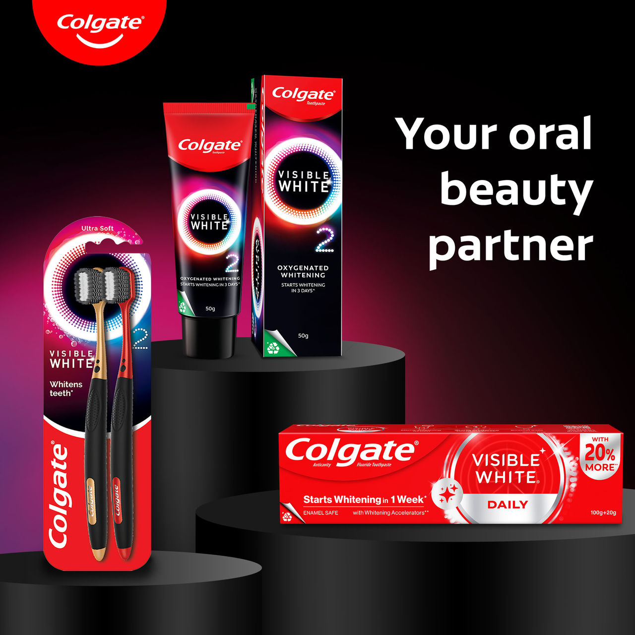 Colgate Visible White O2 Teeth Whitening Toothpaste