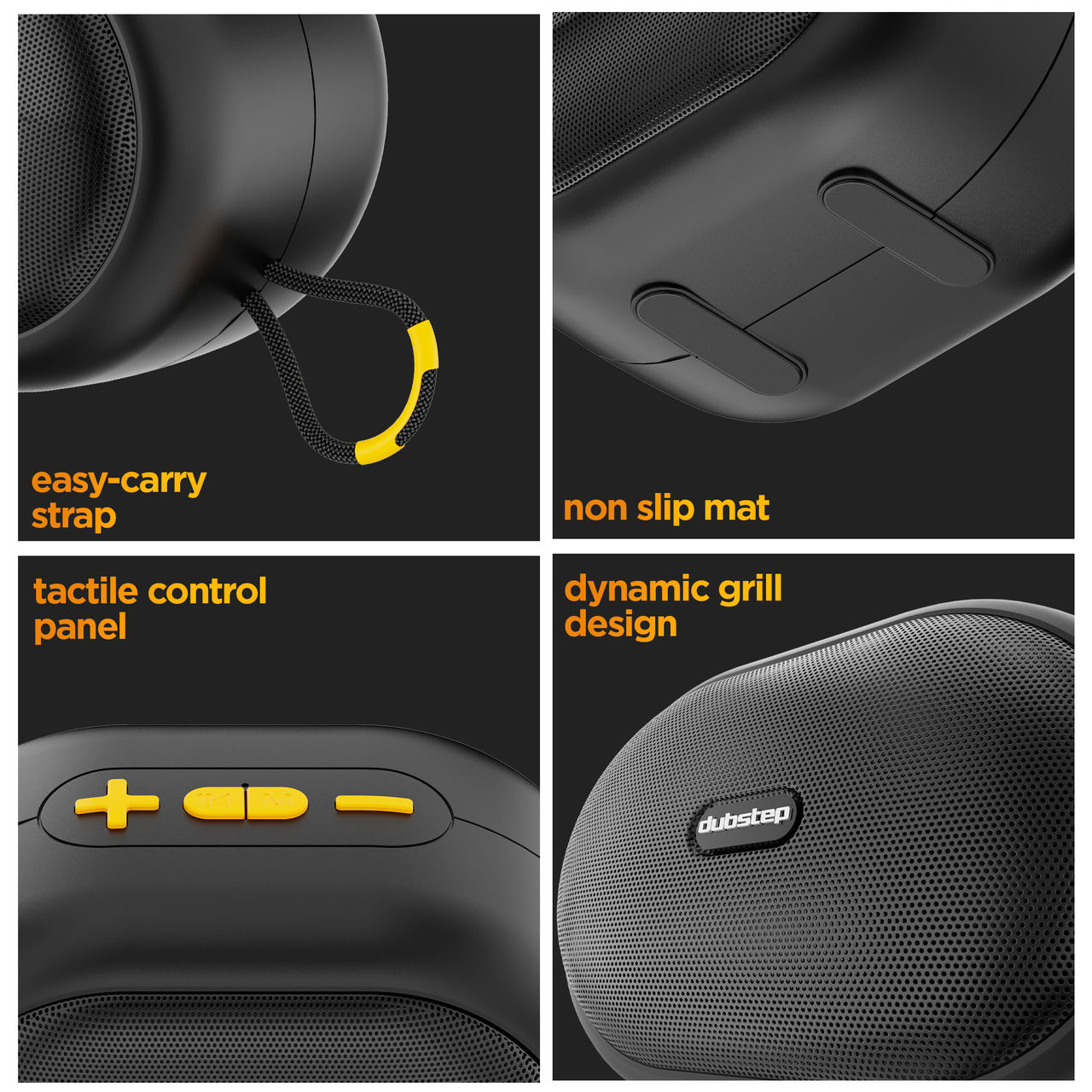 Dubstep Pop 1200 Wireless Speaker | 12W Output | 16 Hr Playtime | 52 mm Drivers |TWS Pairing |Black