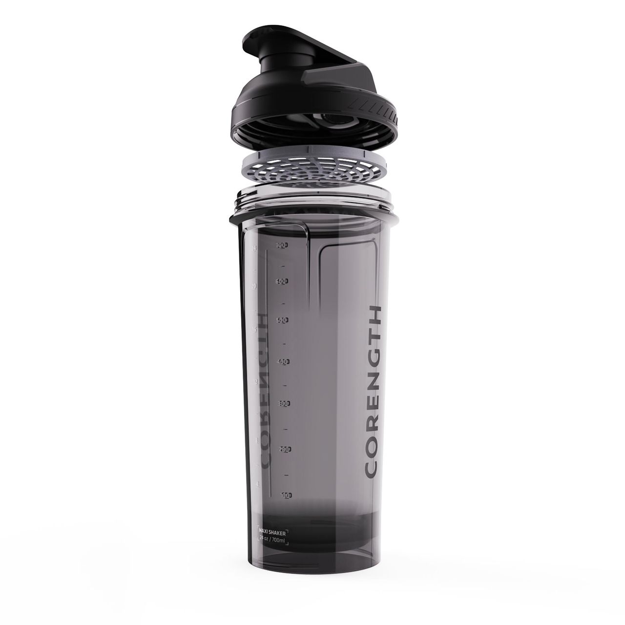 Decathlon | Double -Click Leak-Proof Shaker With Strainer - Black, 700Ml