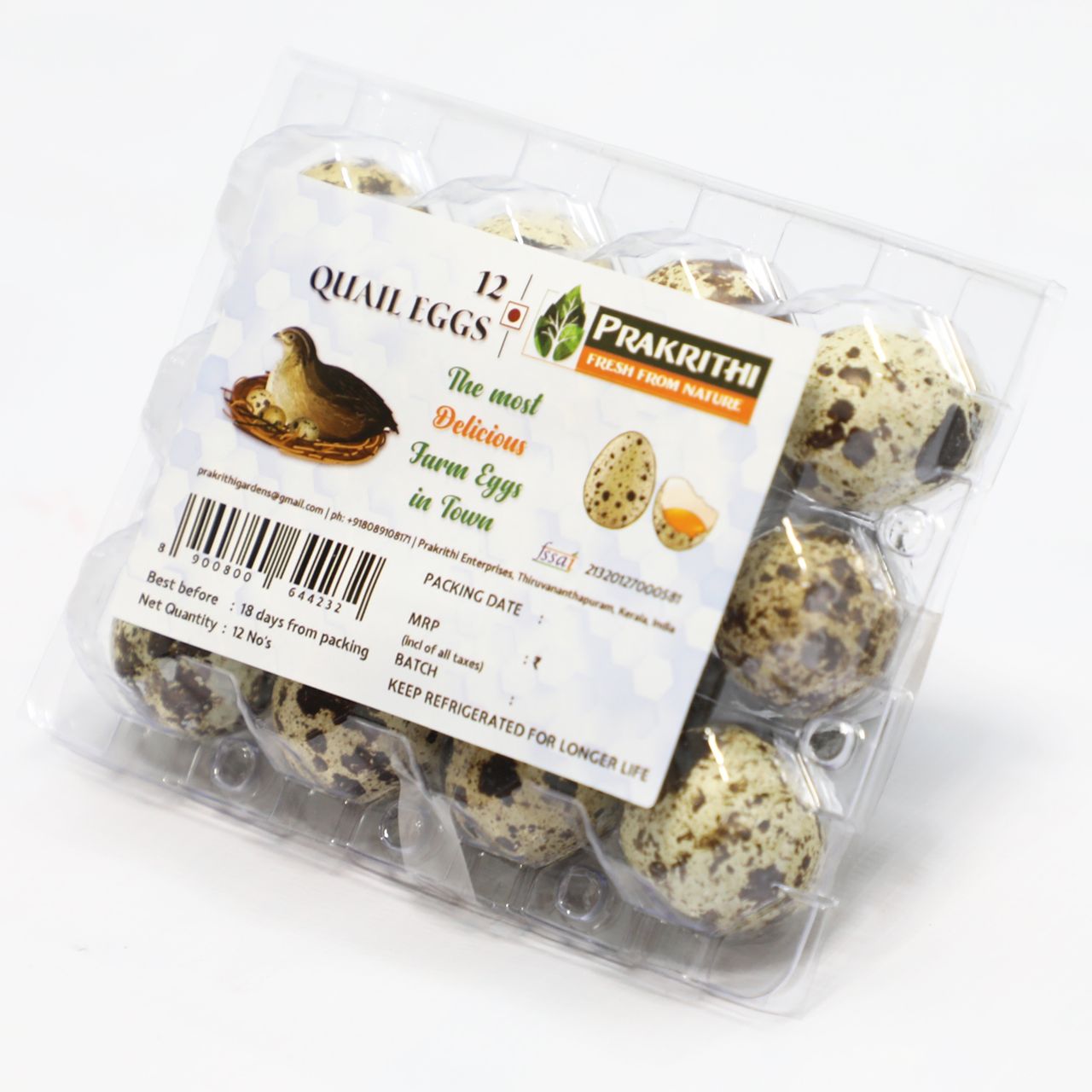 Prakrithi Quail Egg(Pack Of 12)