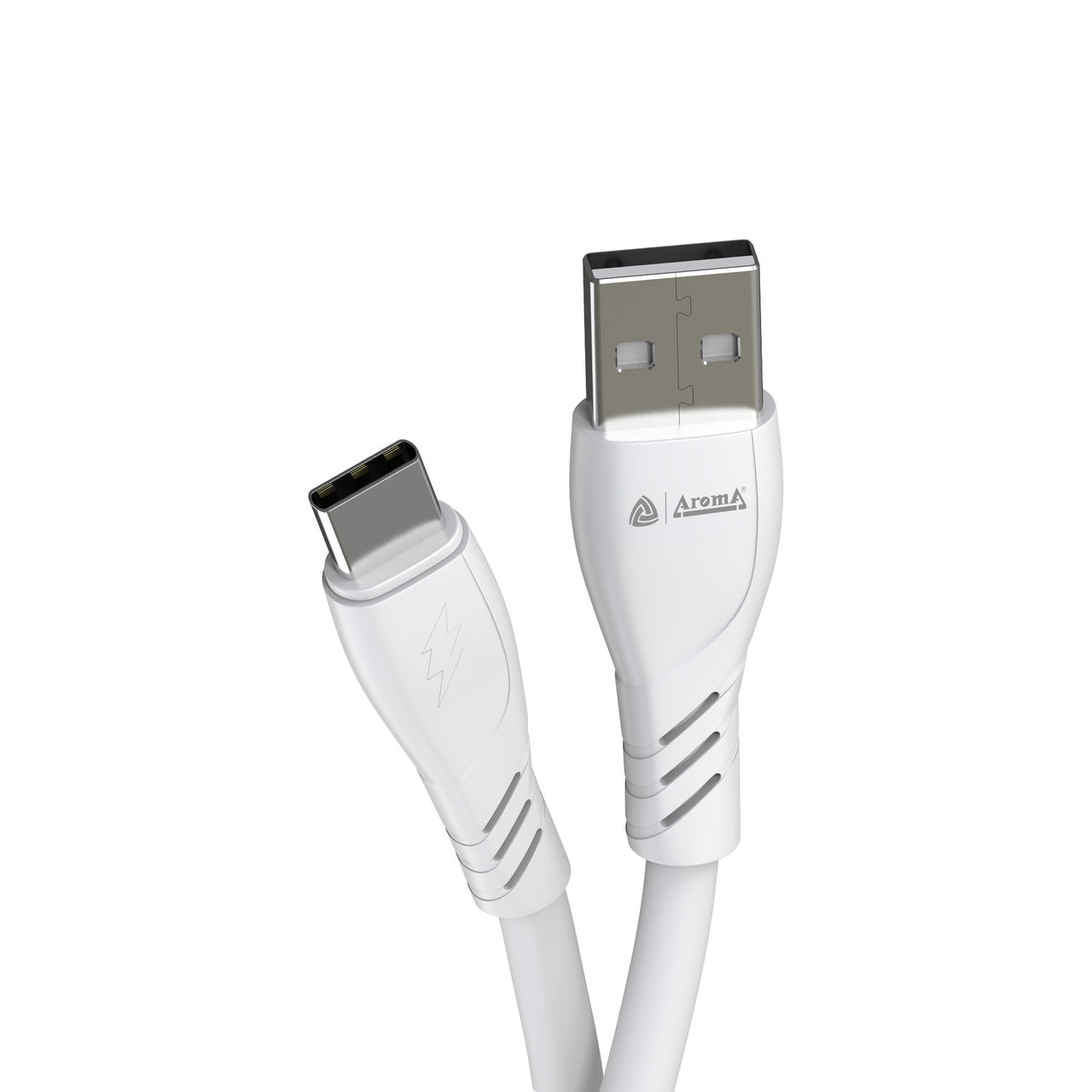 Aroma C21 - 2.4 Amp USB-A to Type-C | Fast Charging Sync and Charge Data Cable | White - 1 m